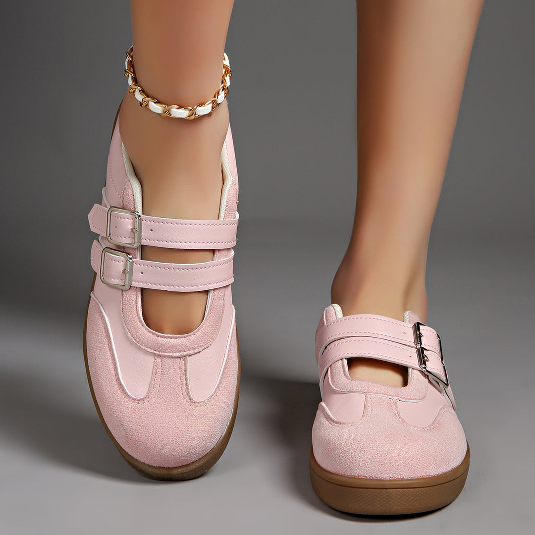 Women's retro-inspired Mary Jane sneakers with double buckle strap and ergonomic rubber sole Mune Fashion