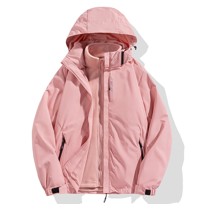 Men's two-piece winter jacket with removable fleece inner jacket waterproof windproof Mune Fashion