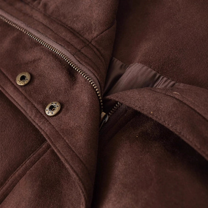 Men's velour imitation blouson with high stand-up collar, concealed zip and elastic hem Mune Fashion