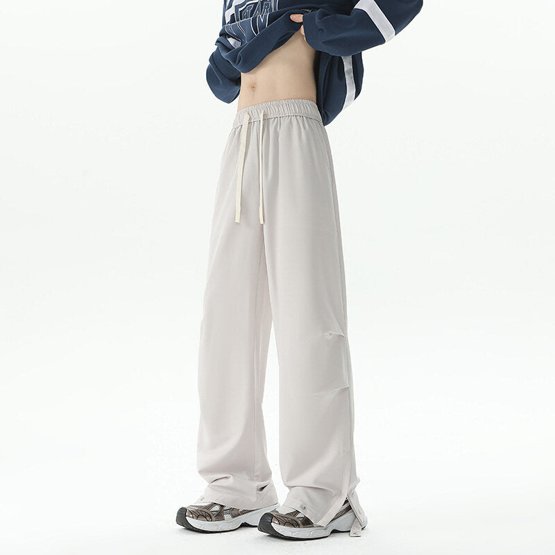 Women's Wide Cargo Lounge Pants with Elastic Waistband, Drawstring and Adjustable Hem Mune Fashion