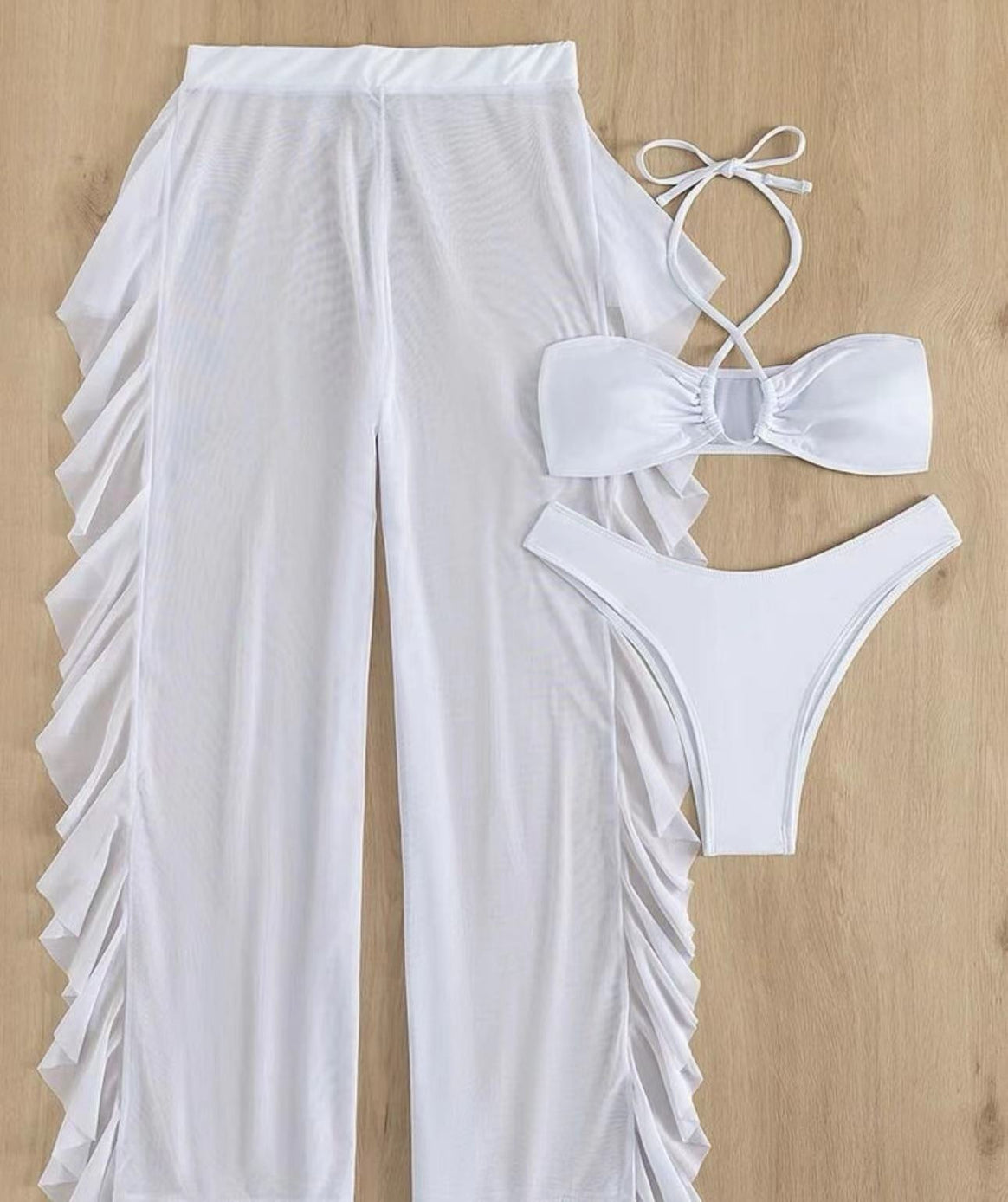 Women Bikini Set with airy ruffle pants Mune Fashion