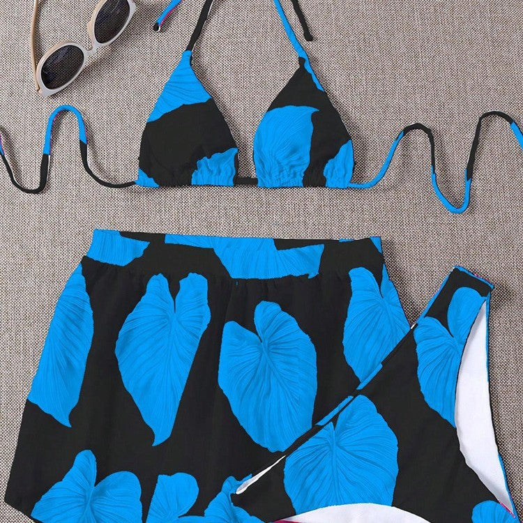 Women's Triangle Bikini Set with Fashionable Skirt Mune Fashion