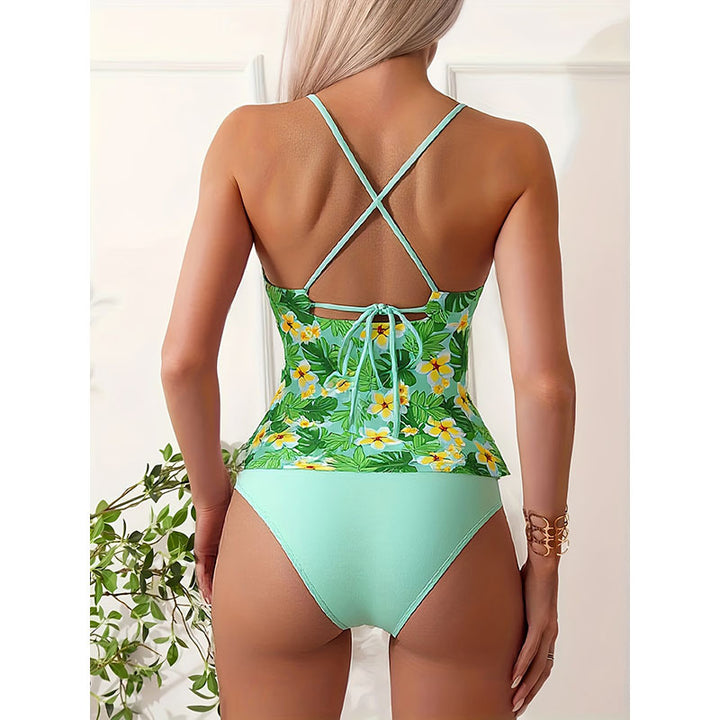 Women’s tankini with floral design and elegant cut-out details Mune Fashion