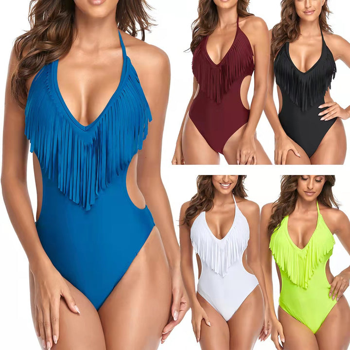 Women's One-Piece Swimsuit with Fringes Mune Fashion