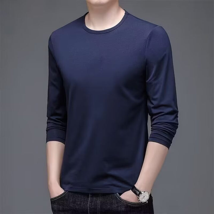 Men's Long Sleeve Shirt with Elegant Texture Mune Fashion