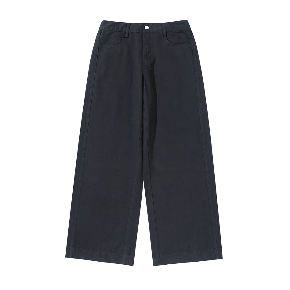Women's High-Waisted Culotte Pants made of Cotton Twill with Wide Leg Mune Fashion