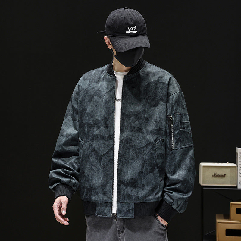 Men's Fashion Bomber Jacket with Fantasy Pattern