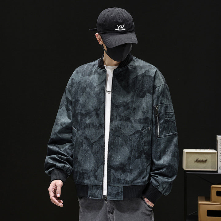 Men's Fashion Bomber Jacket with Fantasy Pattern