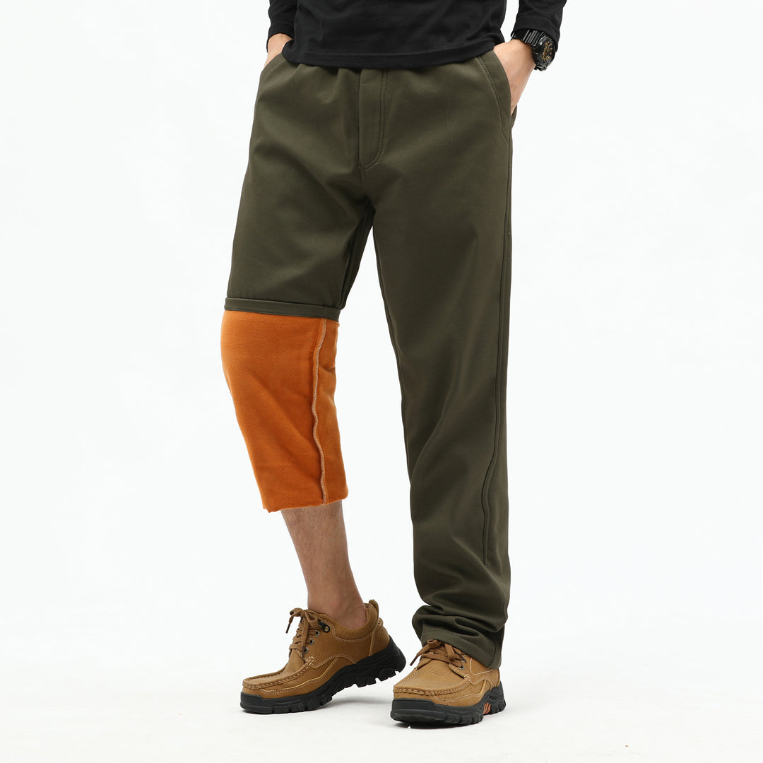 Men's Contrast-Lined Chino Jogger with Turned-Up Fleece Lining and Elastic Waistband Mune Fashion