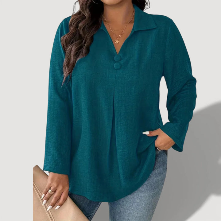 Women's Elegant Long Sleeve Shirt with Button Details