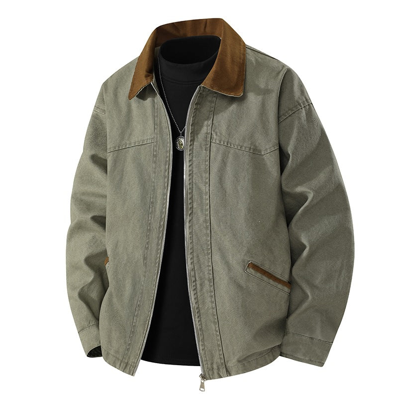 Men's Casual Leisure Jacket with High Collar Mune Fashion