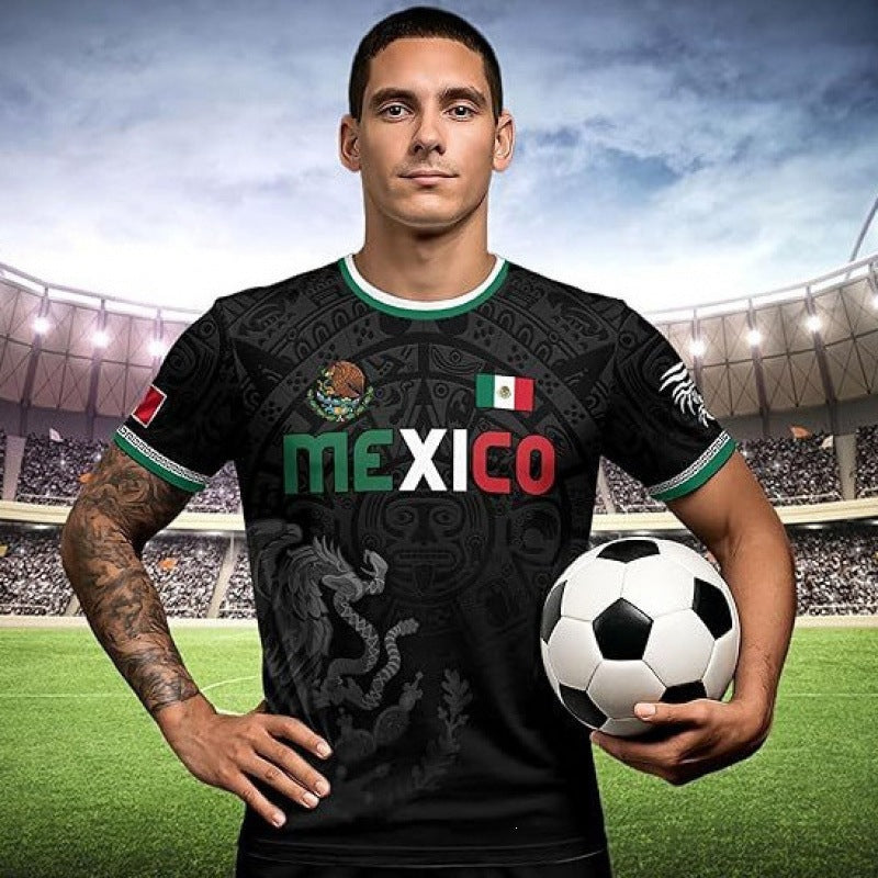 Unisex nan customizable fan jersey with back print, breathable functional fabric and Mexico crest Mune Fashion