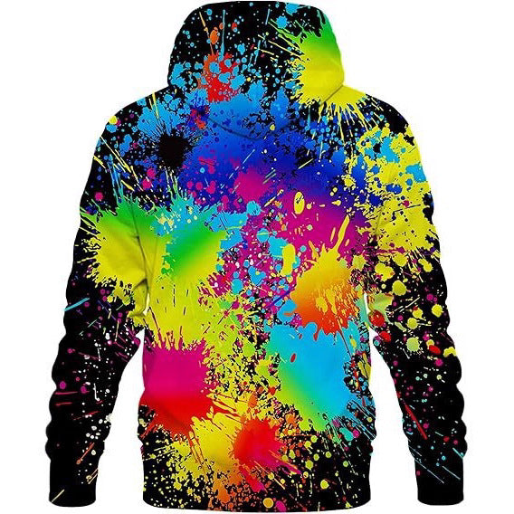 Women's Colorful Hoodie with Creative Splash Designs Mune Fashion