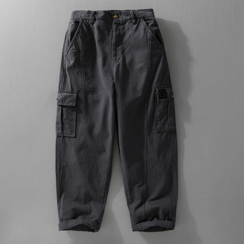 Men's Utility Cargo Pants made of cotton twill with patch leg pockets and relaxed tapered fit Mune Fashion