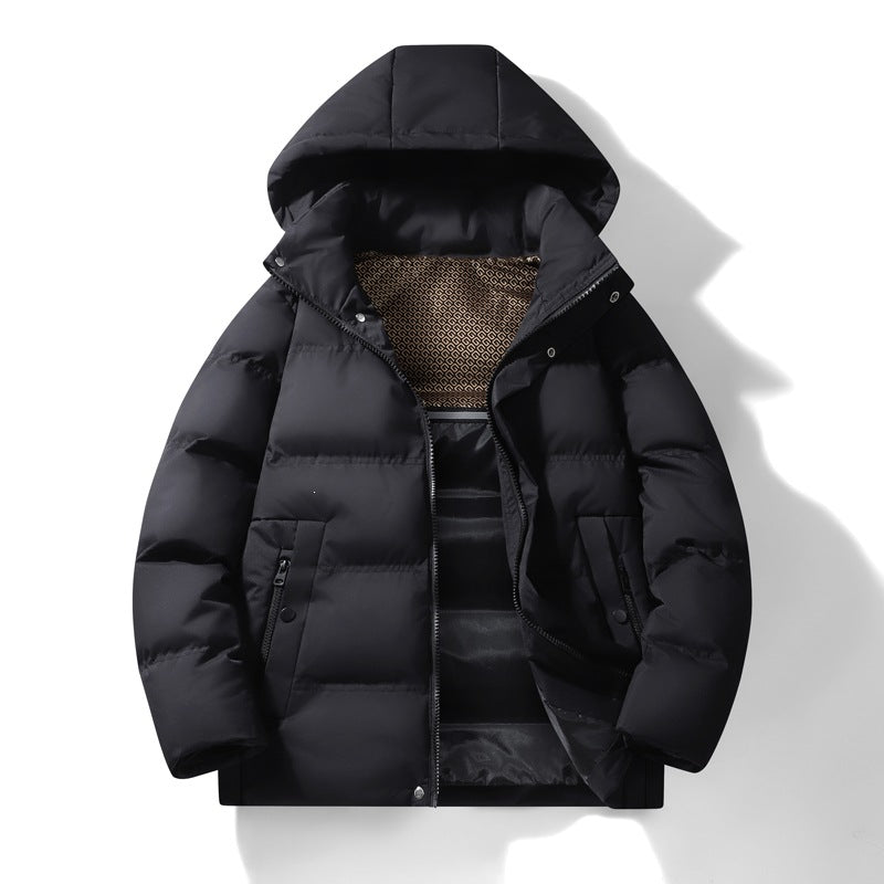 Men's Padded Hooded Thermo Quilted Jacket with Windproof Cover & Hidden Snap Placket Mune Fashion