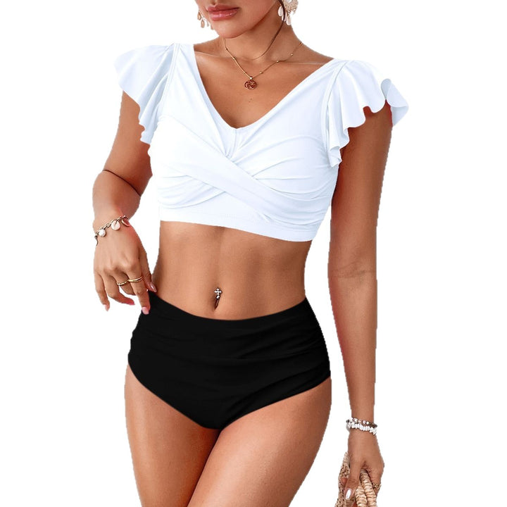 Ladies High-Cut Bikini Top with Ruffles Mune Fashion