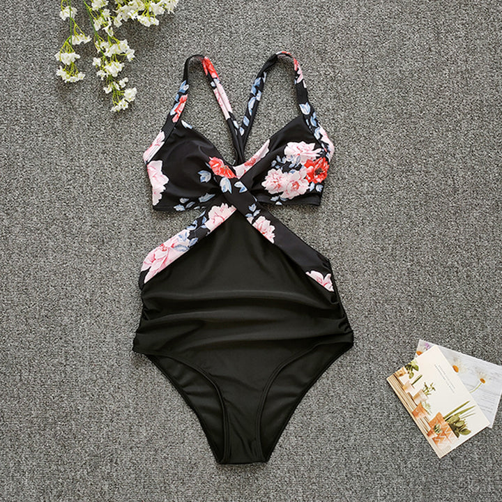 Women's One-Piece Swimsuit with Crossed Design Mune Fashion