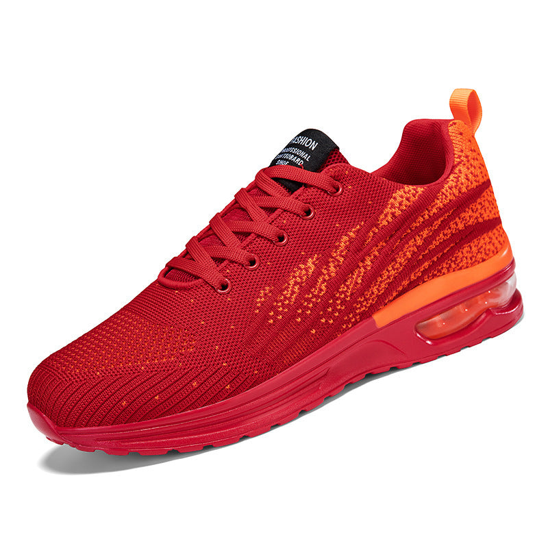 Unisex nan breathable knit trainer with visible hollow chamber heel cushioning, contoured comfort insole, and slip-resistant outsole Mune Fashion