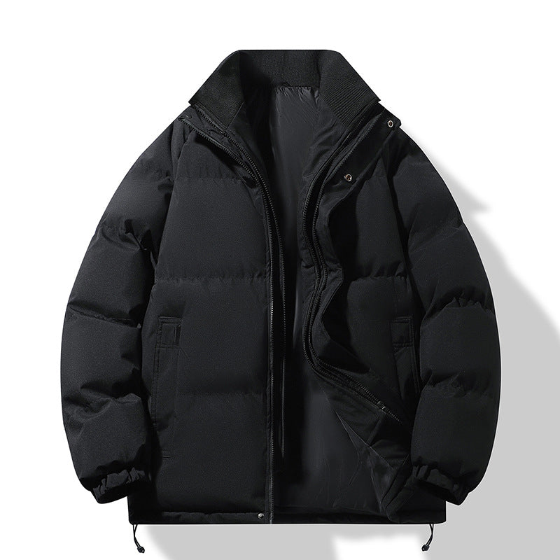 Men's Fashion Thermo-Padded Short Jacket in Boxy Cut with Ribbed Collar Mune Fashion