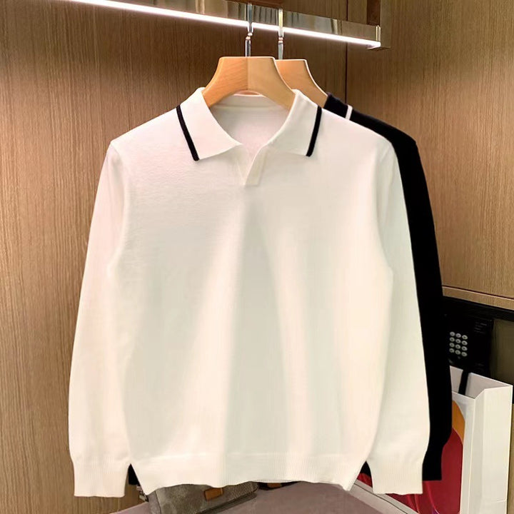 Men's Elegant Long Sleeve Polo Shirt Mune Fashion