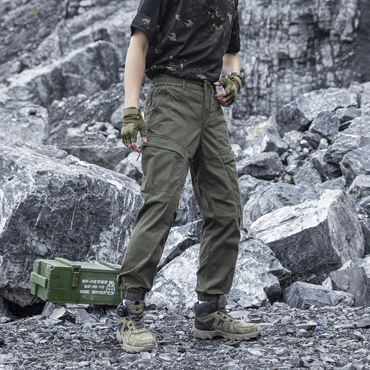 Herren Abenteuer‑Cargojogger aus Ripstop‑Baumwollmix mit Elastischem Bund, Knieeinsätzen und Multifachtaschen Mune Fashion