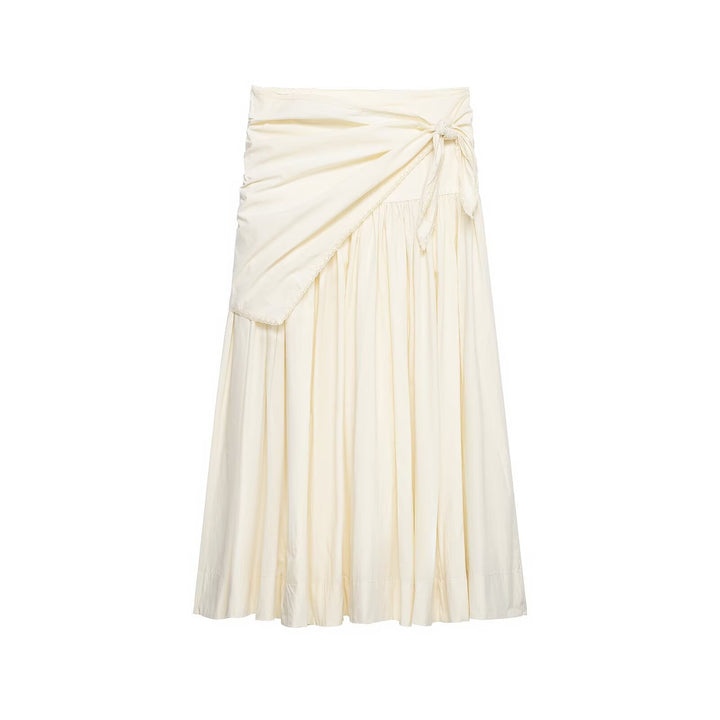 Ladies Maxi Skirt with Wrap Detail and Lace Trim Mune Fashion