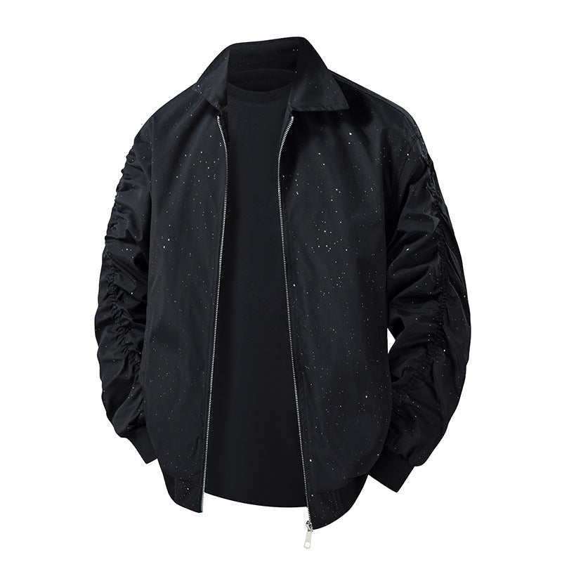Men's fashionable transitional jacket with innovative stand-up collar and seamless side pockets Mune Fashion