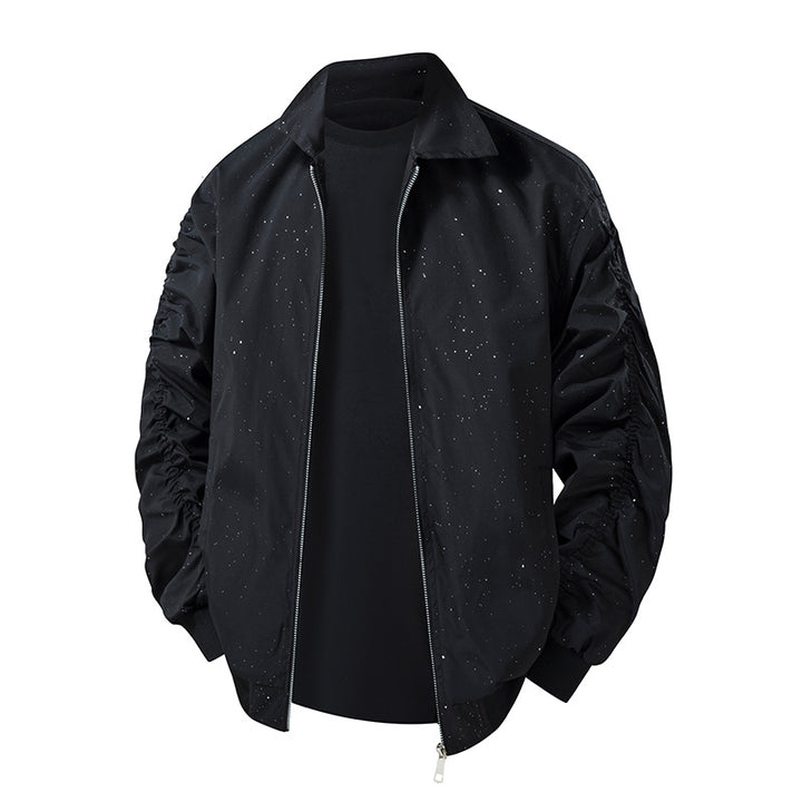 Men's fashionable transitional jacket with innovative stand-up collar and seamless side pockets Mune Fashion