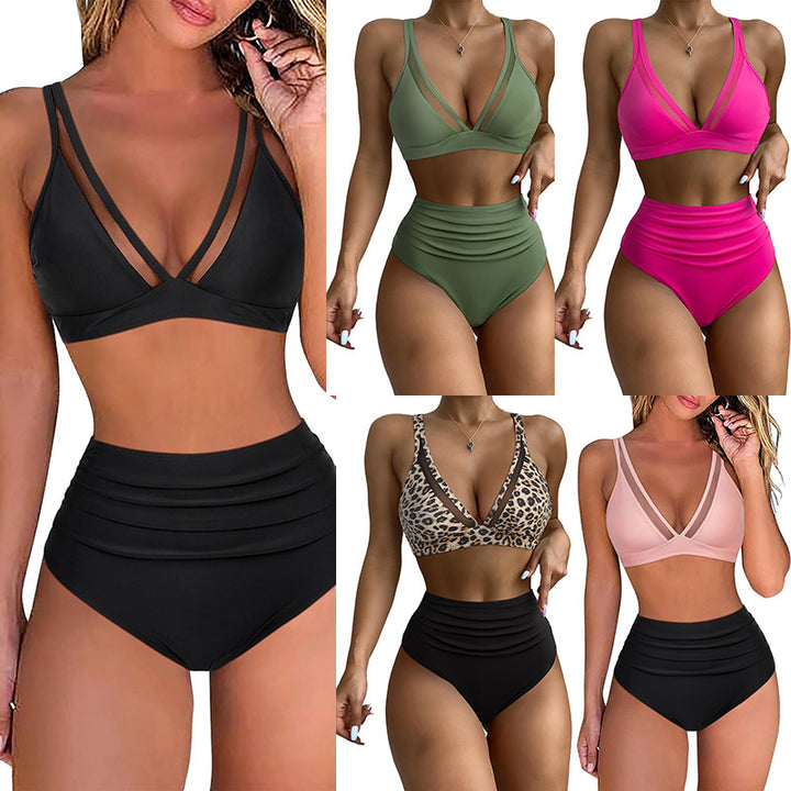 Ladies High Quality Bikini Set with Creative Leopard Pattern Mune Fashion