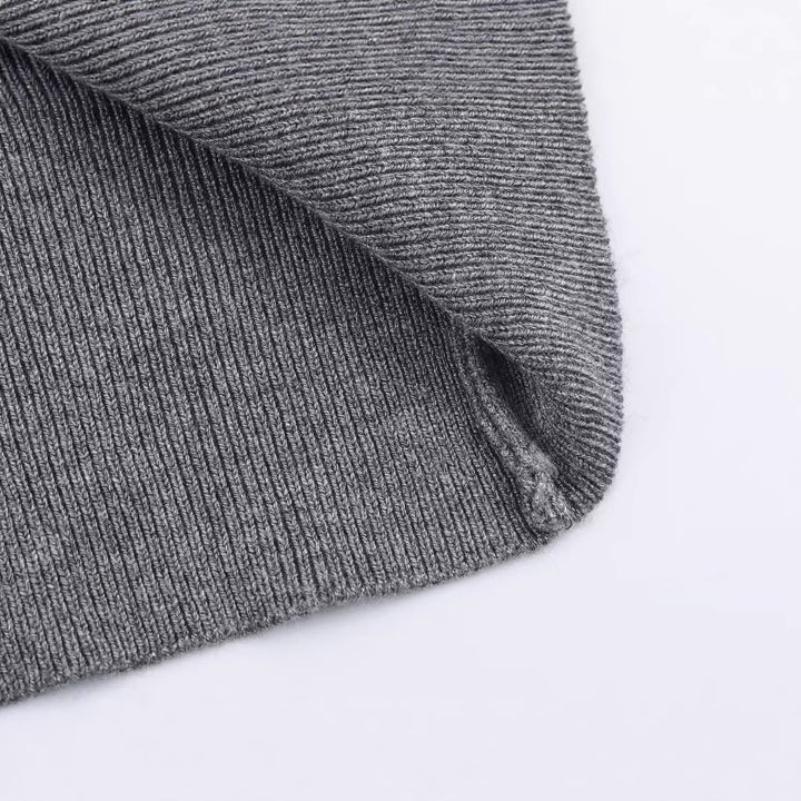 Women's fine knit roll neck with stand-up collar and decorative shoulder button placket Mune Fashion