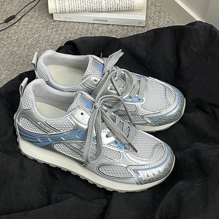 Women Lightweight Mesh Running and Leisure Sneakers with Profiled Rubber Sole Mune Fashion