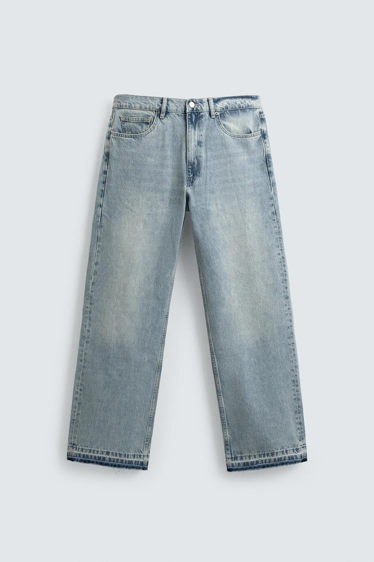 Men's straight-cut jeans with a high rise and vintage-washed effect Mune Fashion