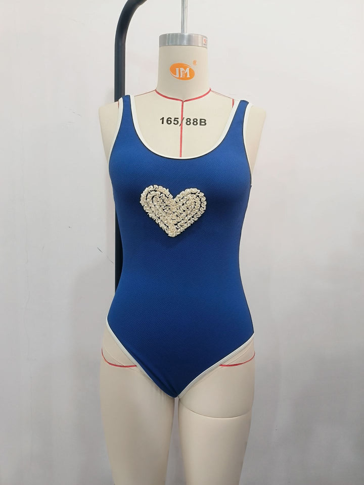 Women's One-Piece Swimsuit with Playful Heart Design Mune Fashion