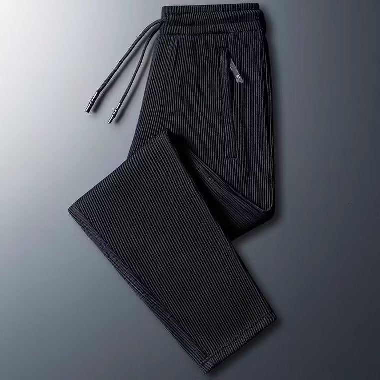 Men's sporty zip pants with stripes Mune Fashion