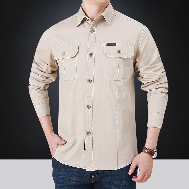 Men's Stylish Long Sleeve Shirt with Utility Pockets Mune Fashion