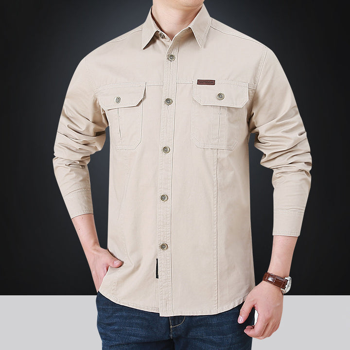 Men's Stylish Long Sleeve Shirt with Utility Pockets Mune Fashion