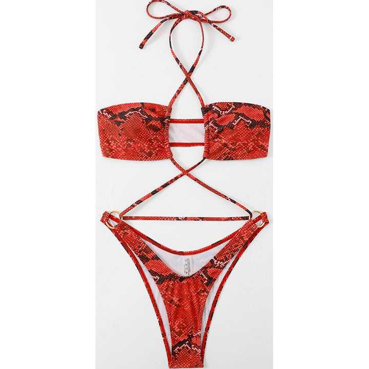 Women's bikini set with sophisticated wrap design and elegant cross straps Mune Fashion