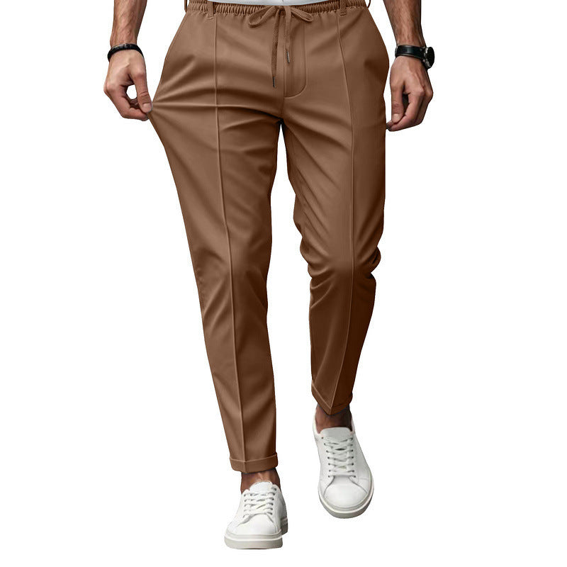Men's nan tapered casual trousers with pleats and elastic drawstring Mune Fashion