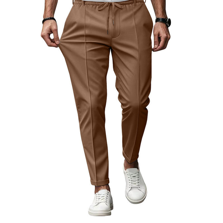 Men's nan tapered casual trousers with pleats and elastic drawstring Mune Fashion