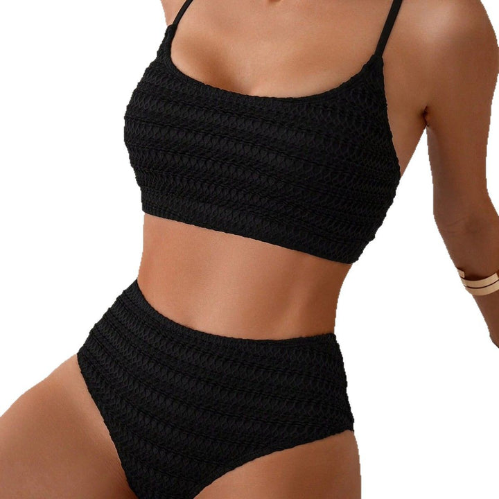 Women Crop Top Bikini with High Waist Mune Fashion