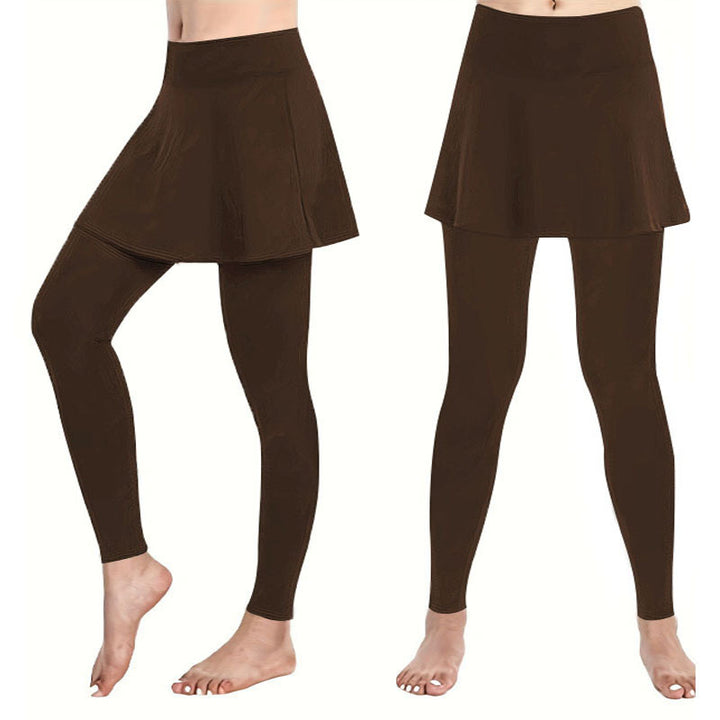 Women's high-waist leggings with integrated flared skirt and figure-flattering silhouette Mune Fashion