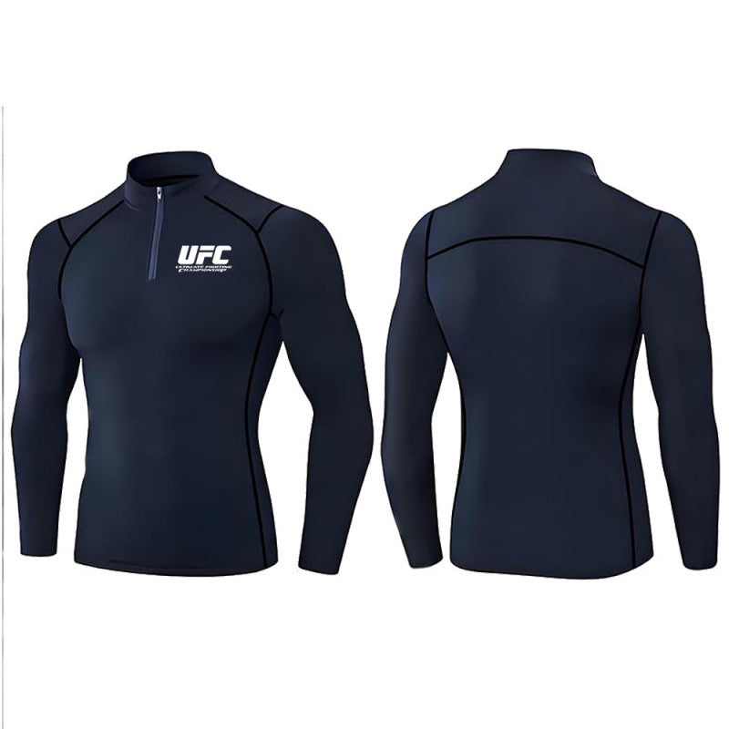 Men's tight-fitting compression shirt with short zipper and long sleeves Mune Fashion