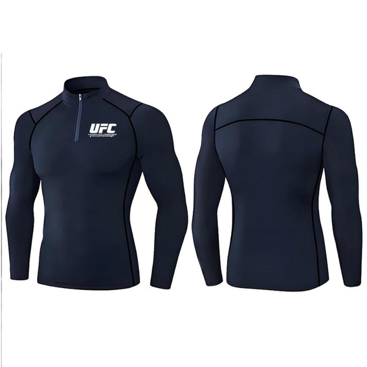 Men's tight-fitting compression shirt with short zipper and long sleeves Mune Fashion