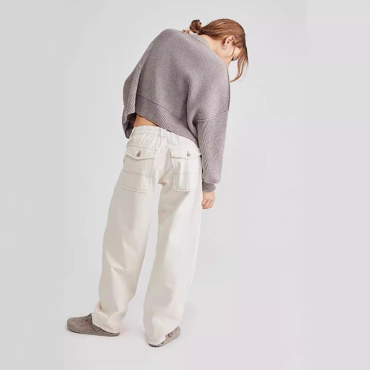 Women’s wide High-Waist Baggy Jeans with a deep crotch, five-pocket design and extra-long legs Mune Fashion