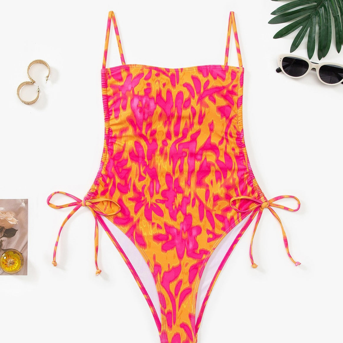 Women's swimsuit with creative floral pattern and adjustable straps Mune Fashion