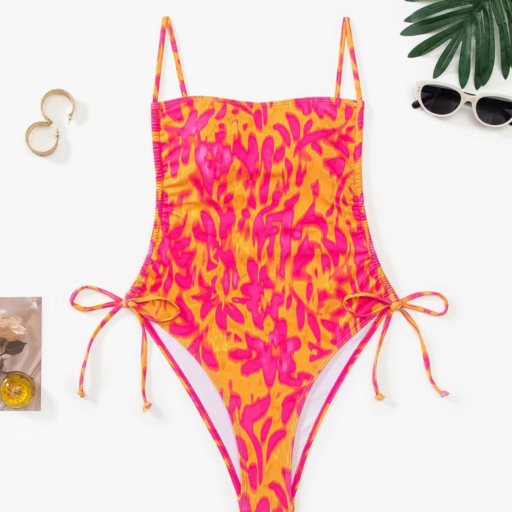 Women's swimsuit with creative floral pattern and adjustable straps Mune Fashion