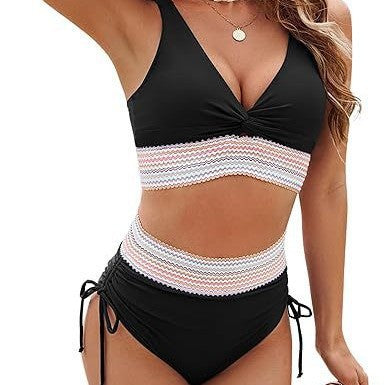 Ladies High-Cut Bikini with Romantic Lace Detail Mune Fashion