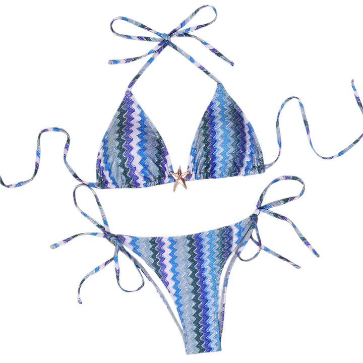 Women's triangle bikini with sparkling zigzag pattern Mune Fashion