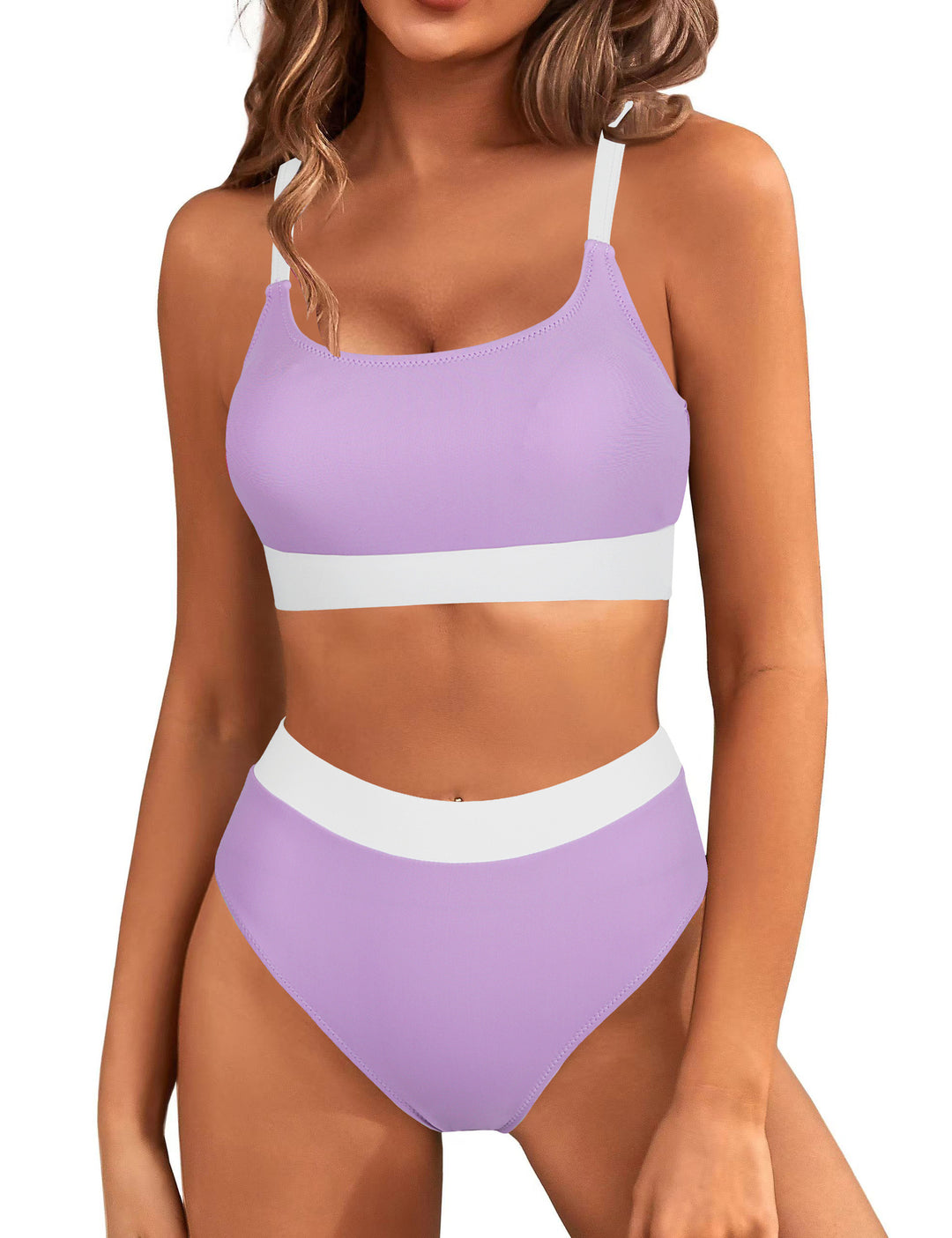 Women’s bikini set with color-blocking design and high waist Mune Fashion