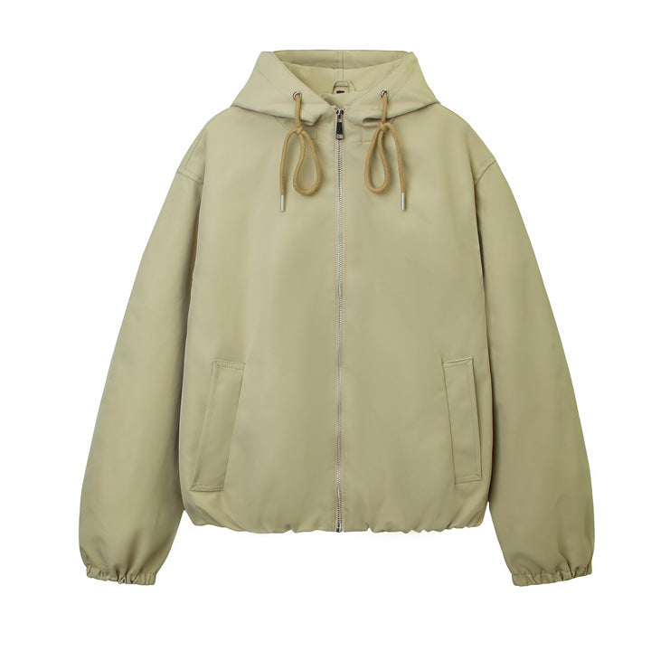 Women's hooded bomber jacket with gathered hem and side pockets Mune Fashion